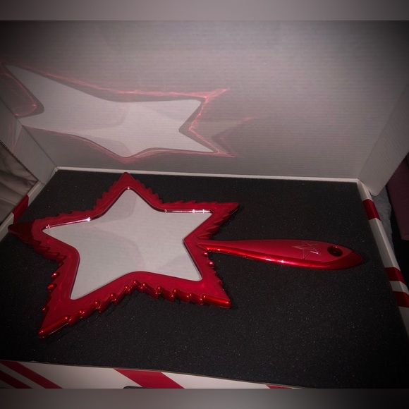 Jeffree Star red chrome leaf hand held mirror NEW in box, w/proof of purchase - Picture 6 of 13